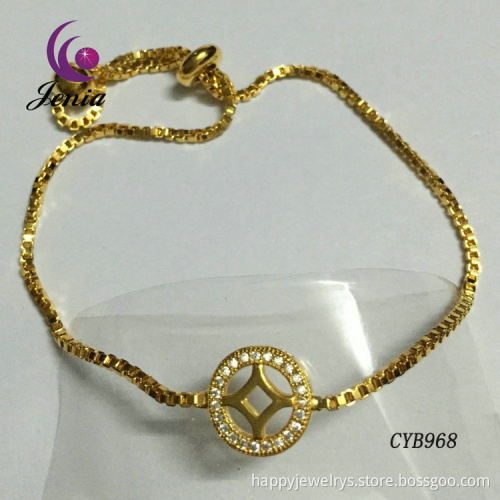 Jenia 2016 Popular Trend Design Thin Copper Gold Plating Chain Bracelet